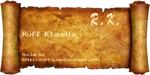 Ruff Klaudia névjegykártya
