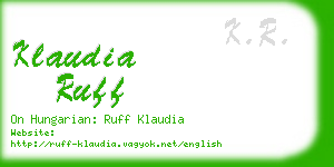 klaudia ruff business card